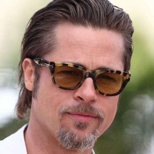 Brad-Pitt-Slicked-Back - Janet St Paul Studio For Hair